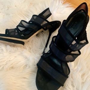 Black Gucci Mesh Cage Sandal